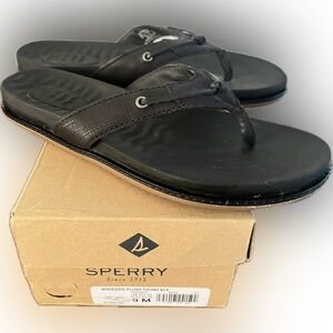 Sperry Waveside Plush Thong Blk.Women’s Size 9M.